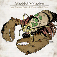 Mackled Malaclaw, Legendás állatok, összes legendás állat. fantastic beasts, all fantastic beasts, harry potter, j k rowling, Illusztráció, Szőke-Kiss Márton, szabadúszó, illusztrátor, grafikus, reklámgrafika, logó, logótervezés, Budapest, Békéscsaba