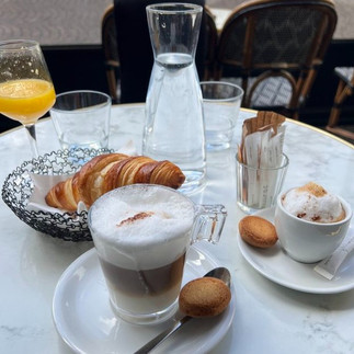 Paris Breakfast cappuccino and croissant