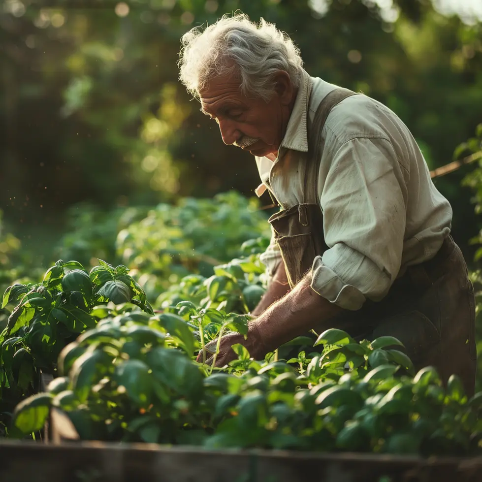 jackyg23_Extreme_close_up_shot_of_an_older_man_picking_basil_on_a82cd5dd-bbef-4a81-baf5-0155be2a24d2