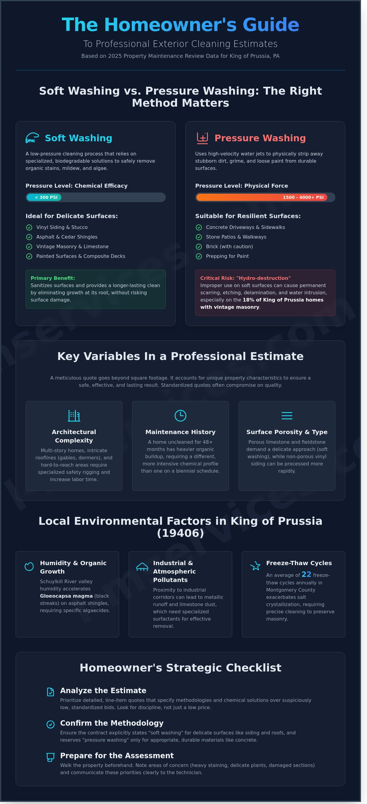 Exterior cleaning estimate King of Prussia