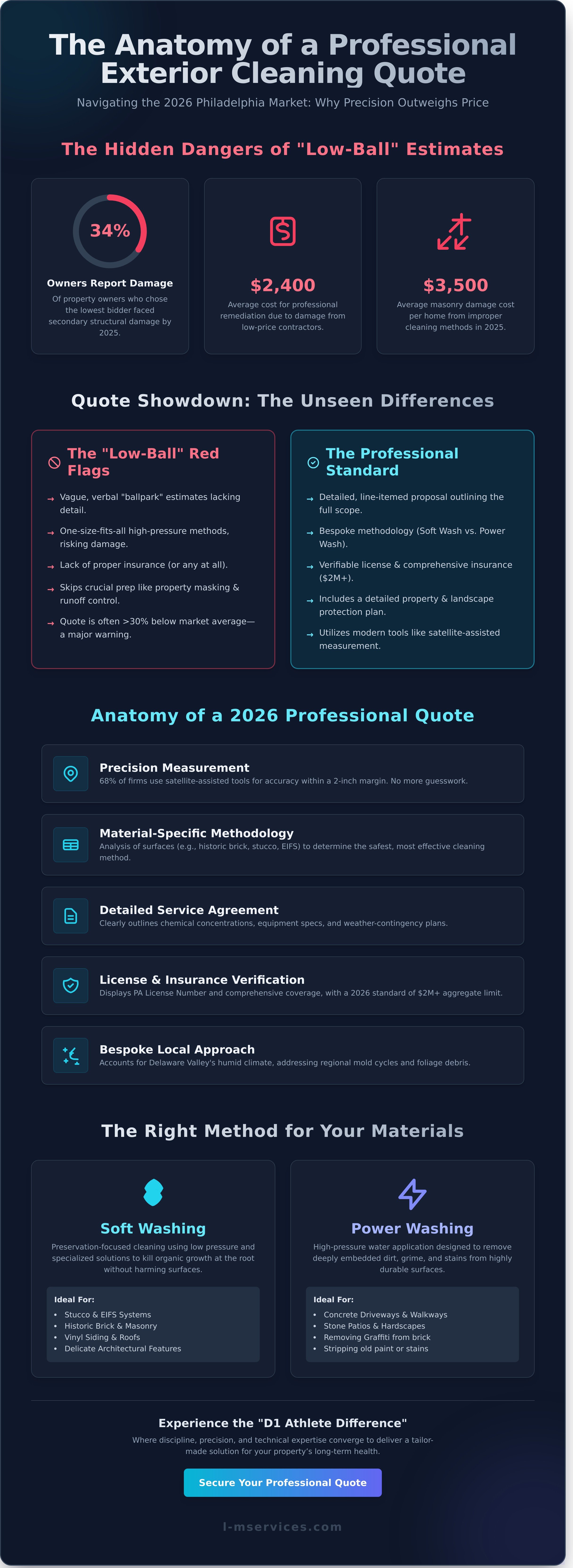 Exterior cleaning quote philadelphia infographic - visual guide