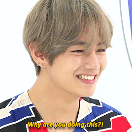 BTS Bangtan Secrets of Satoori Rap gif V Kim Taehyung throws tantrum Why are you doing this?