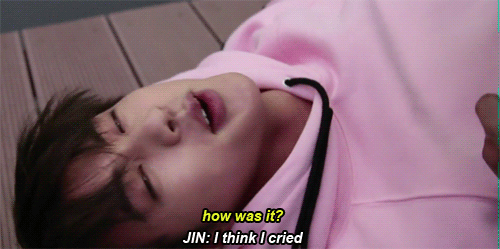 hd gif Jin Kom Seokjin cried smiling laughing cute funny BTS Bangtan disbandment disband