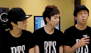 BTS Bangtan Secrets of Satoori Rap gif Rap Line J-Hope Jung Hoseok Suga Min Yoongi RM Kim Namjoon on the news pre-debut