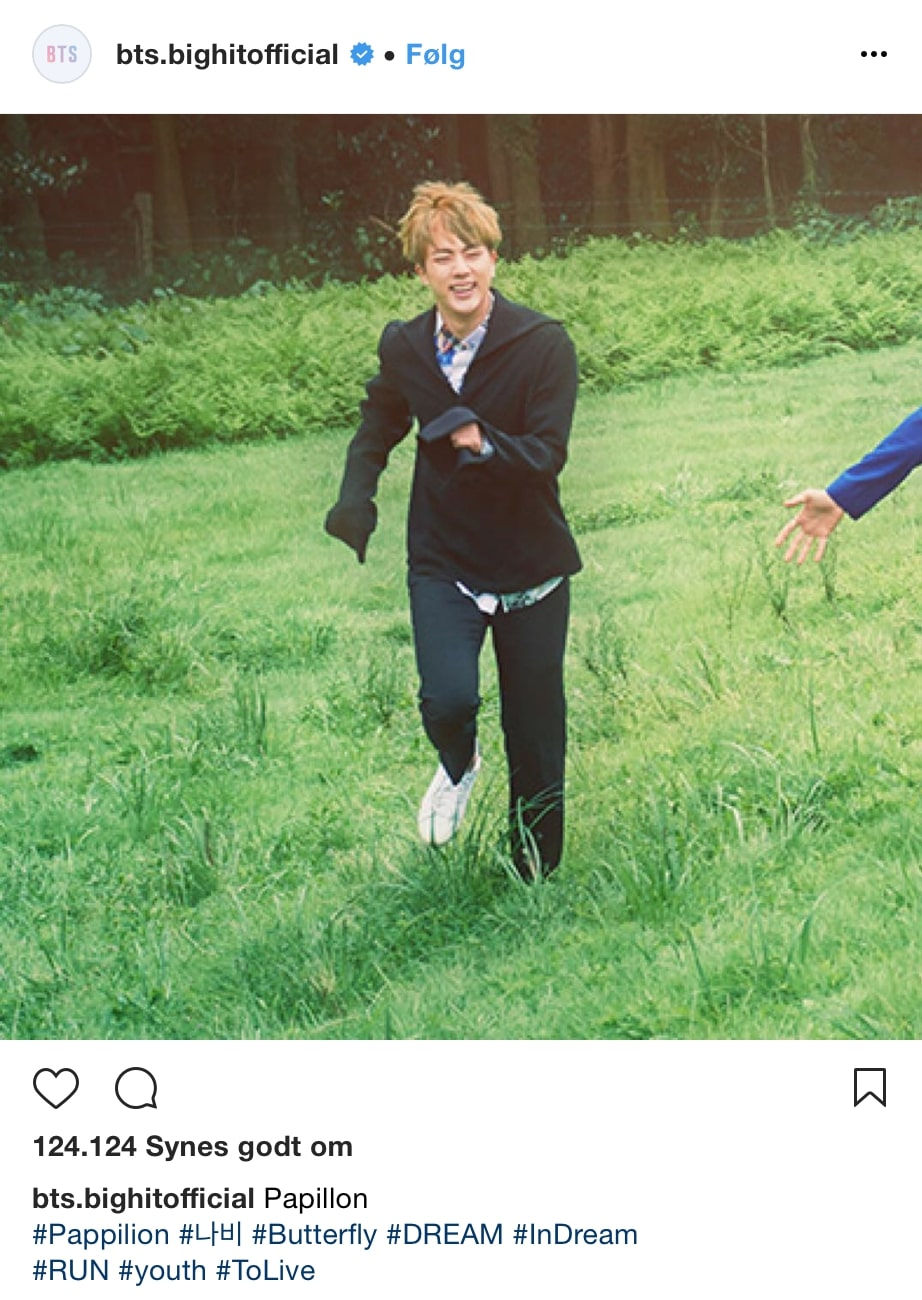 Jin Seokjin Butterfly RUN HYYH BTS Bangtan theory bight instagram