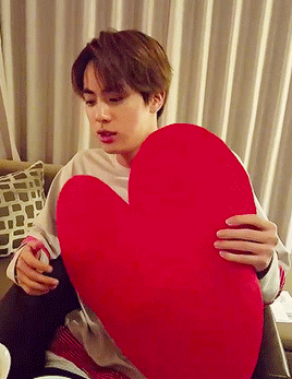 BTS Bangtan Jin Kim Seokjin Woldwide Handsome Recipe Translation Rice Cake Soup cute heart hd gif
