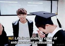 BTS Bangtan school education uniforms cute gif Kim Seokjin Jin graduation