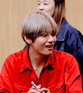 BTS Bangtan Secrets of Satoori Rap gif Impressed V Kim Taehyung holding his heart in emotion