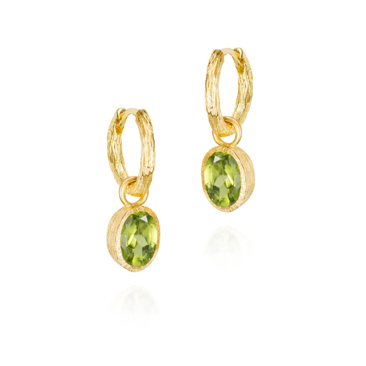Sterling Silver Peridot Drop Earrings with 18K Gold Vermeil