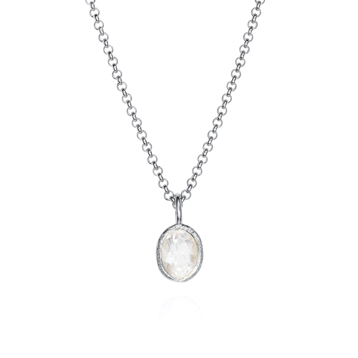 Sterling Silver White Topaz Pendant