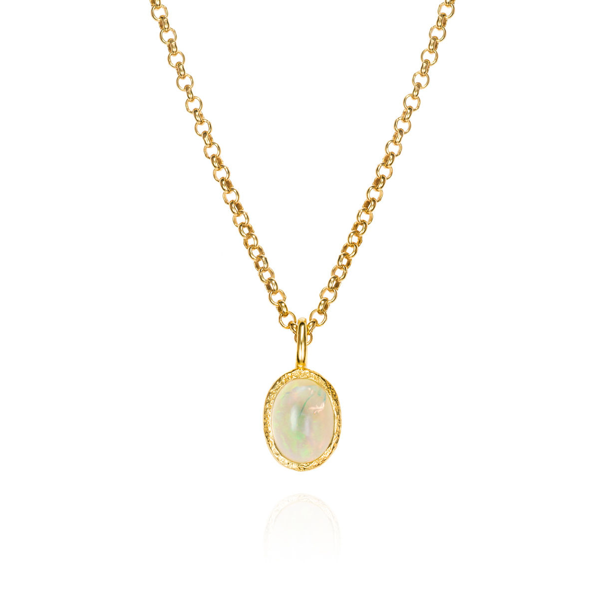 Sterling Silver Opal Pendant with 18K Gold Vermeil