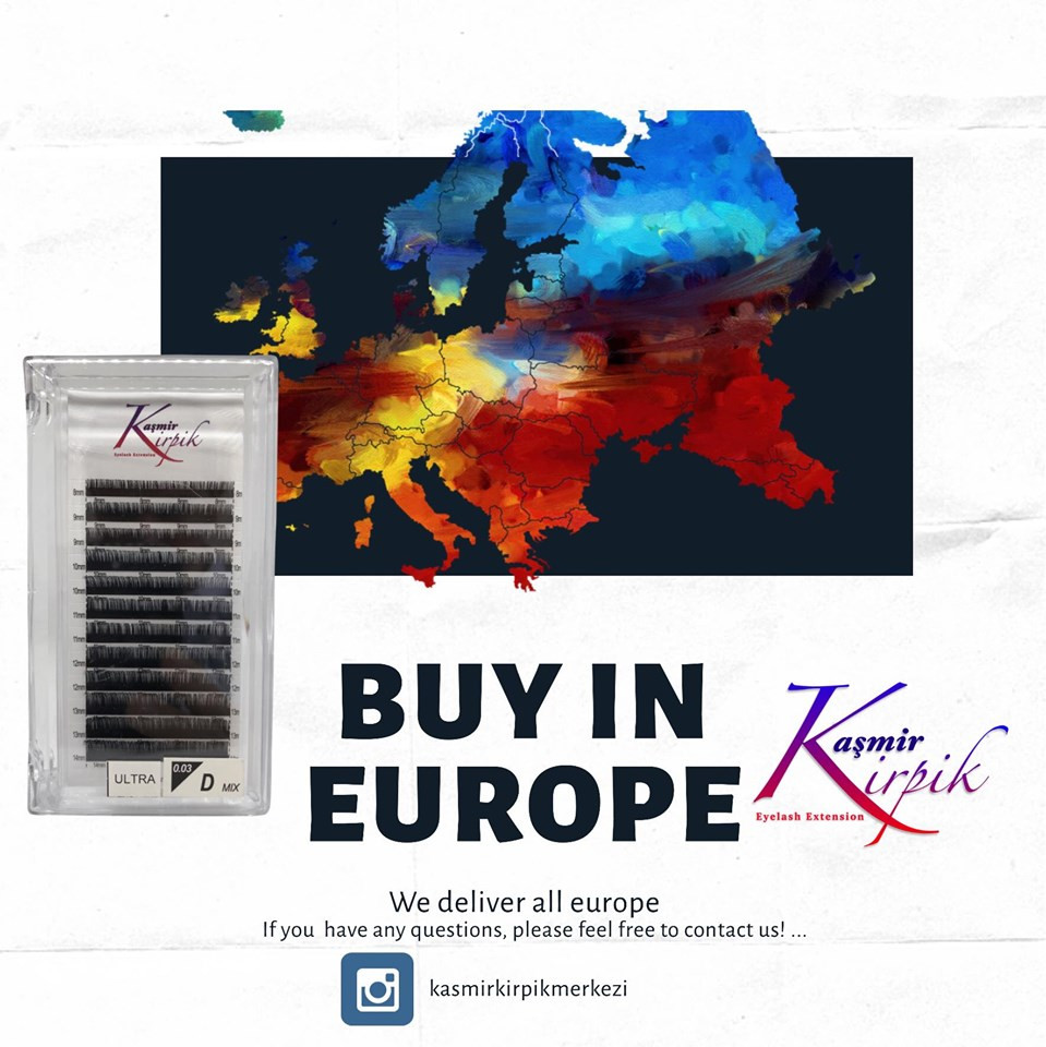 ıf you want buy kaşmir kirpik in europe please feel free contact to us. we deliver lashes to all europe aproximately in 4-7 -days except kosova and albania and cyprus . You can buy kaşmir kirpik from our local office @kasmirkirpikkosova in Kosova and albania @zenobiabeautyatelier in cyprus . We are using only DHL for international transport