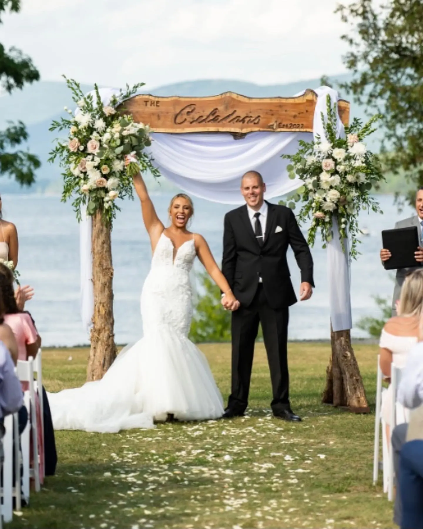 Lake George Wedding With Beautiful Wedding Backdrop