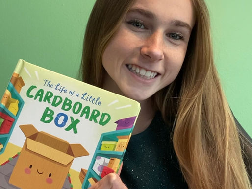 Reading to a class about recycling cardboard! (March 22, 2021)