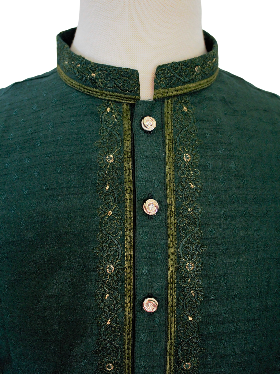 Thumbnail: dark green kurta Indian wedding  South Asian clothing traditional wear wedding attire festival wear ceremony