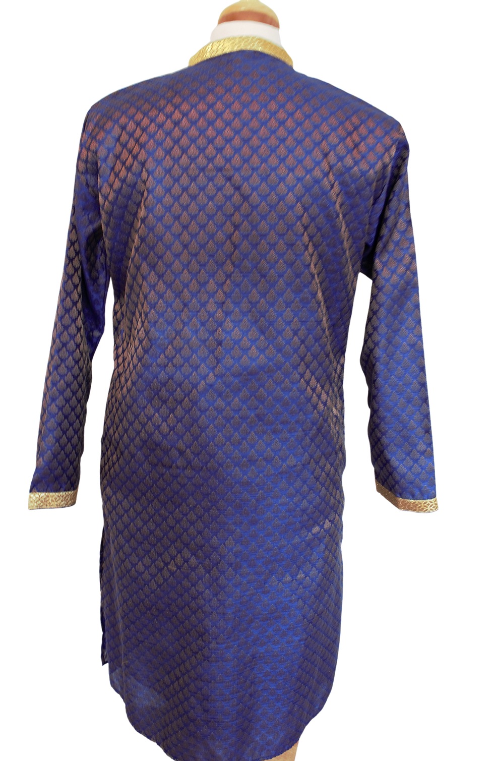 Thumbnail: Navy Blue Kurta Pajama with Gold Pattern