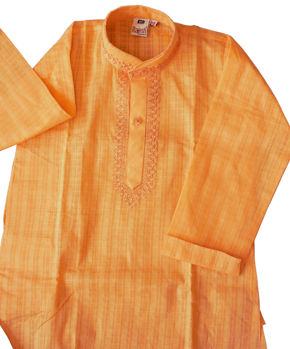 Childrens Indian outfit Boys Marigold Orange Kurta with Pyjama Indian wedding clothes