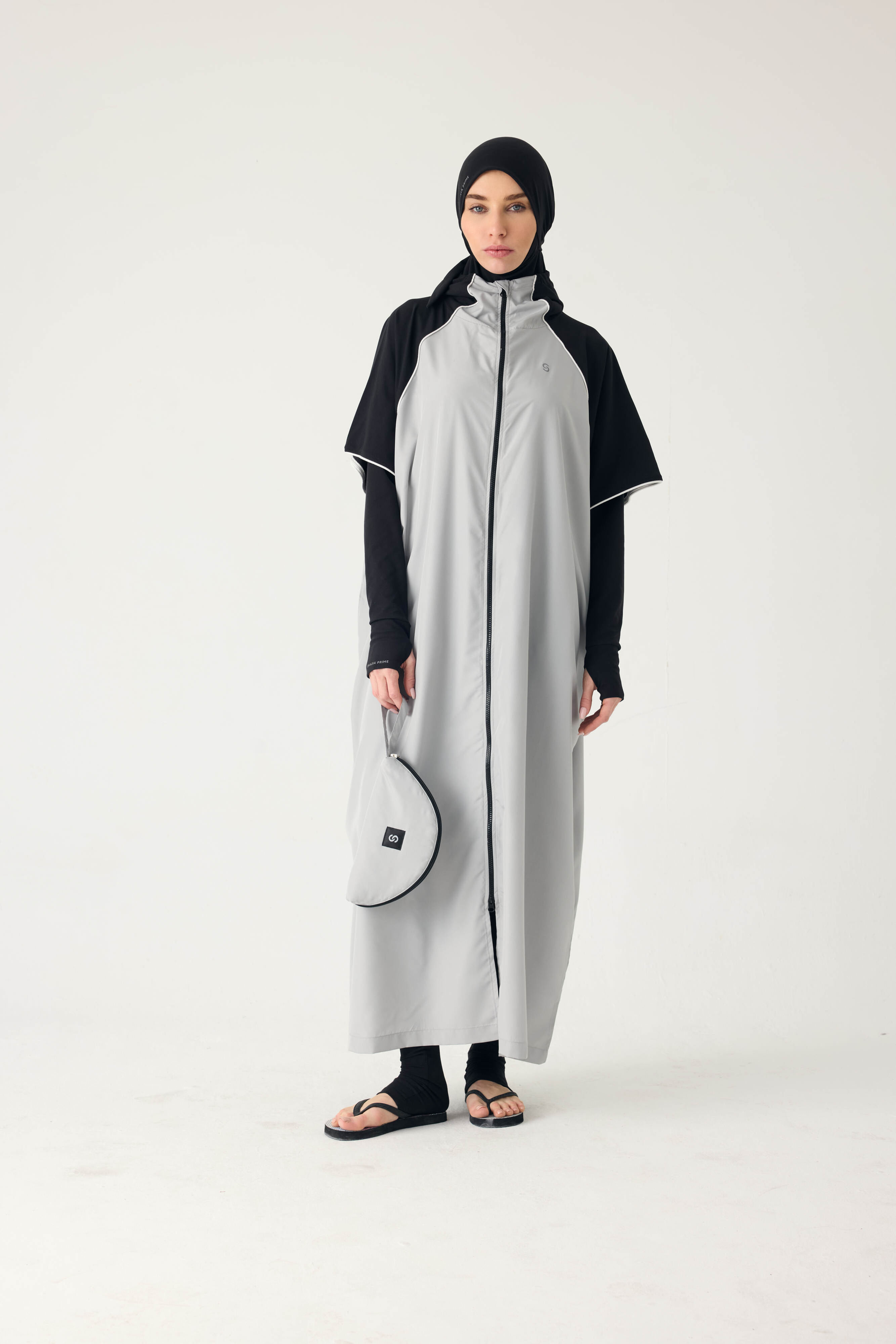 Ön Sipariş Açık Gri Deniz Burkini Mayo