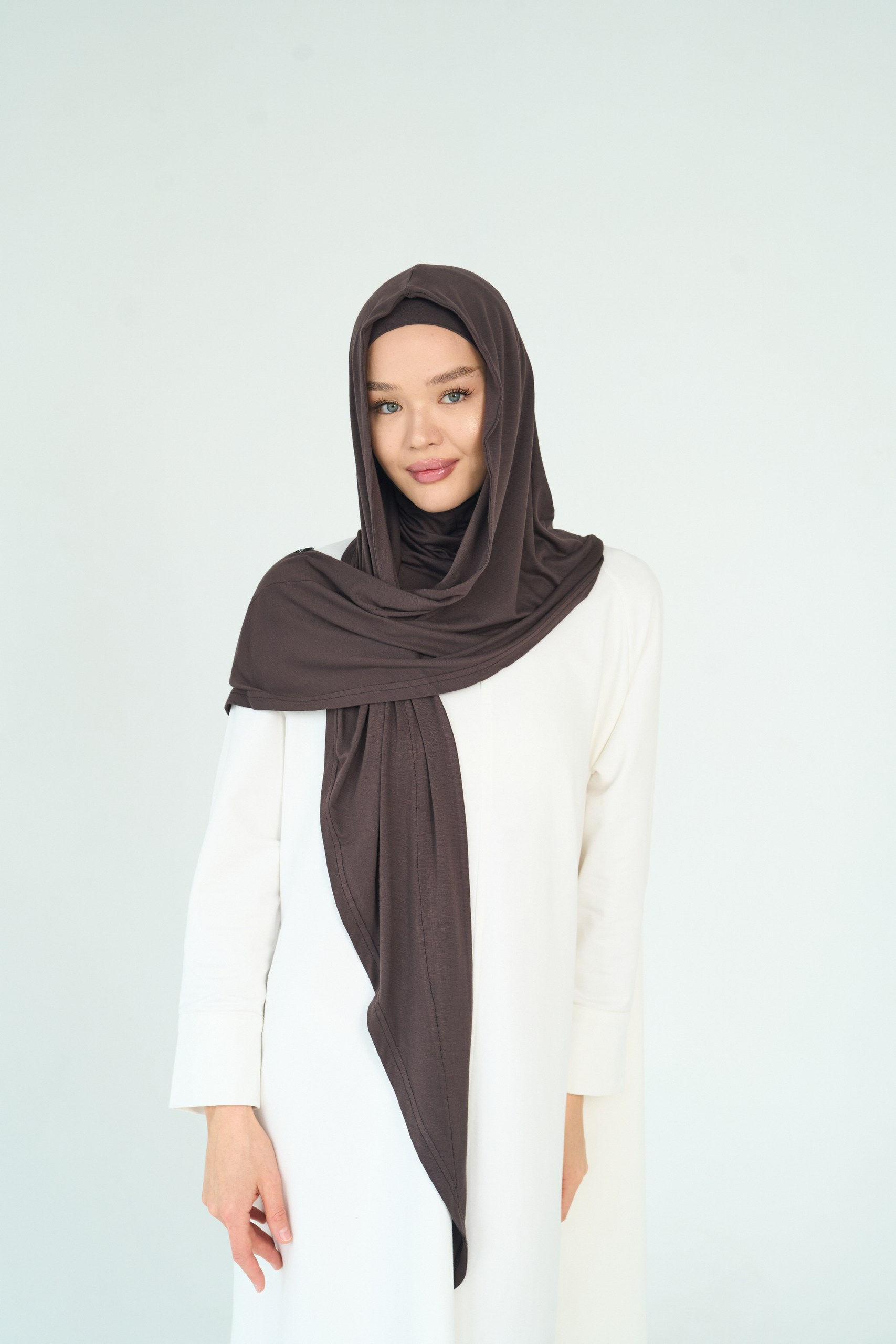 Bitter Kahve Jale Kapüşon Şal