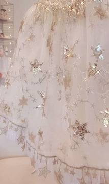 Thumbnail: White and gold starry tulle cape