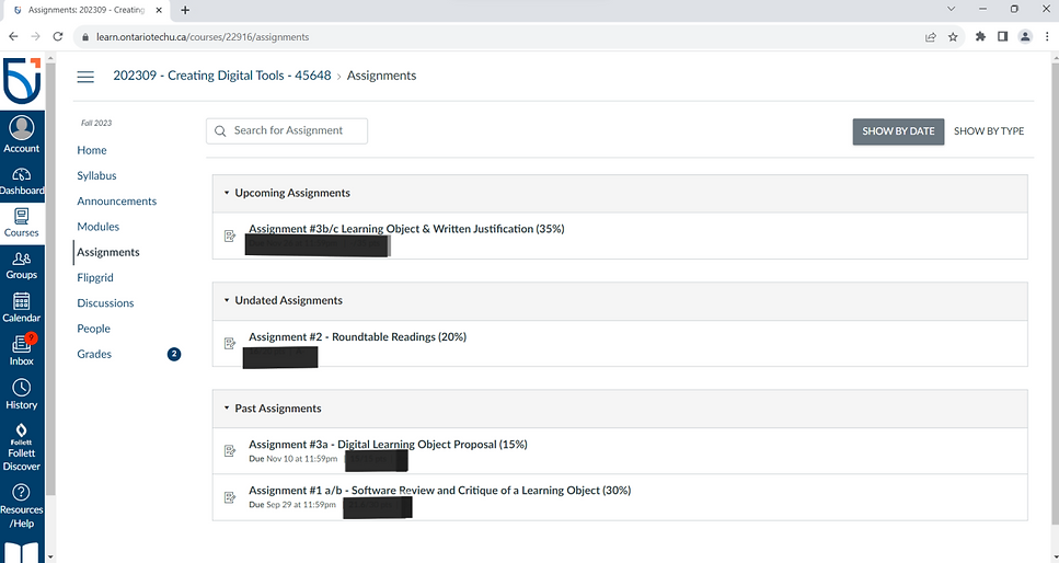Canvas dashboard with a clean white background and a sophisticated navy blue toolbar positioned to the left. A captured screenshot highlights the assignment section, emphasizing key elements with tasteful black lines for enhanced clarity.