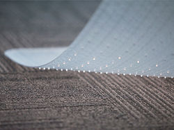 Supermat Chairmat PVC carpet protector over commercial carpet