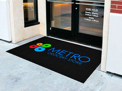 Supermat Rubber Scraper custom logo rubber entrance mat for Metro Grocery Store