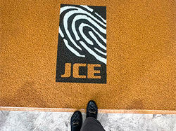 Custom logo entrance mat for Junta Central Electoral