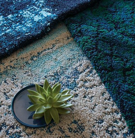 Interface hospitality carpet in blue tones