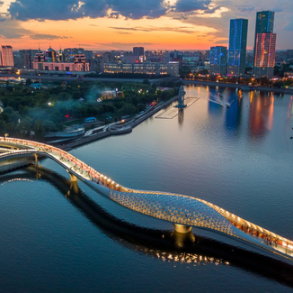 Atyrau Bridge designed by New Moon Architects