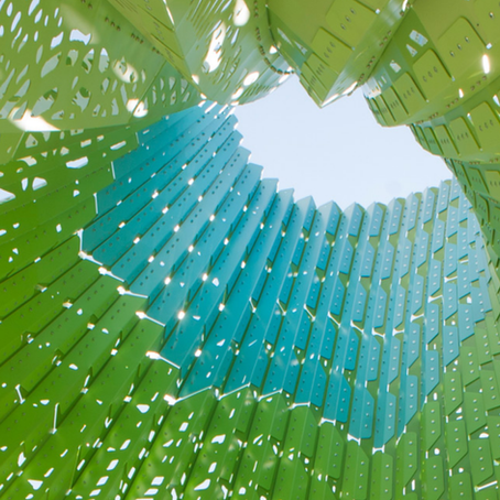MARC FORNES / THEVERYMANY sculpts bright green hyperbolic paraboloid pavilion