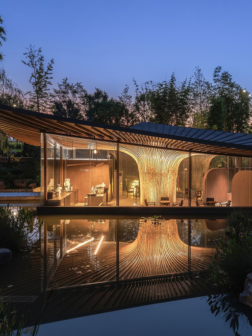 Xingcheng Exhibition Garden — Khi chiếc lá sen trở thành mái nhà giữa khu vườn Tứ Xuyên