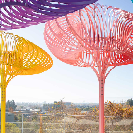 Blooms feature colorful aluminum trees inspired by Adobe’s creative ethos