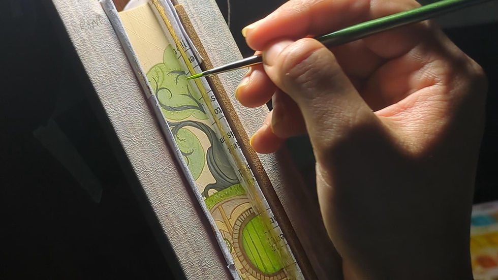 Thumbnail: The Hobbit Fore-Edge Painting – Shire Scene with Hobbit Holes