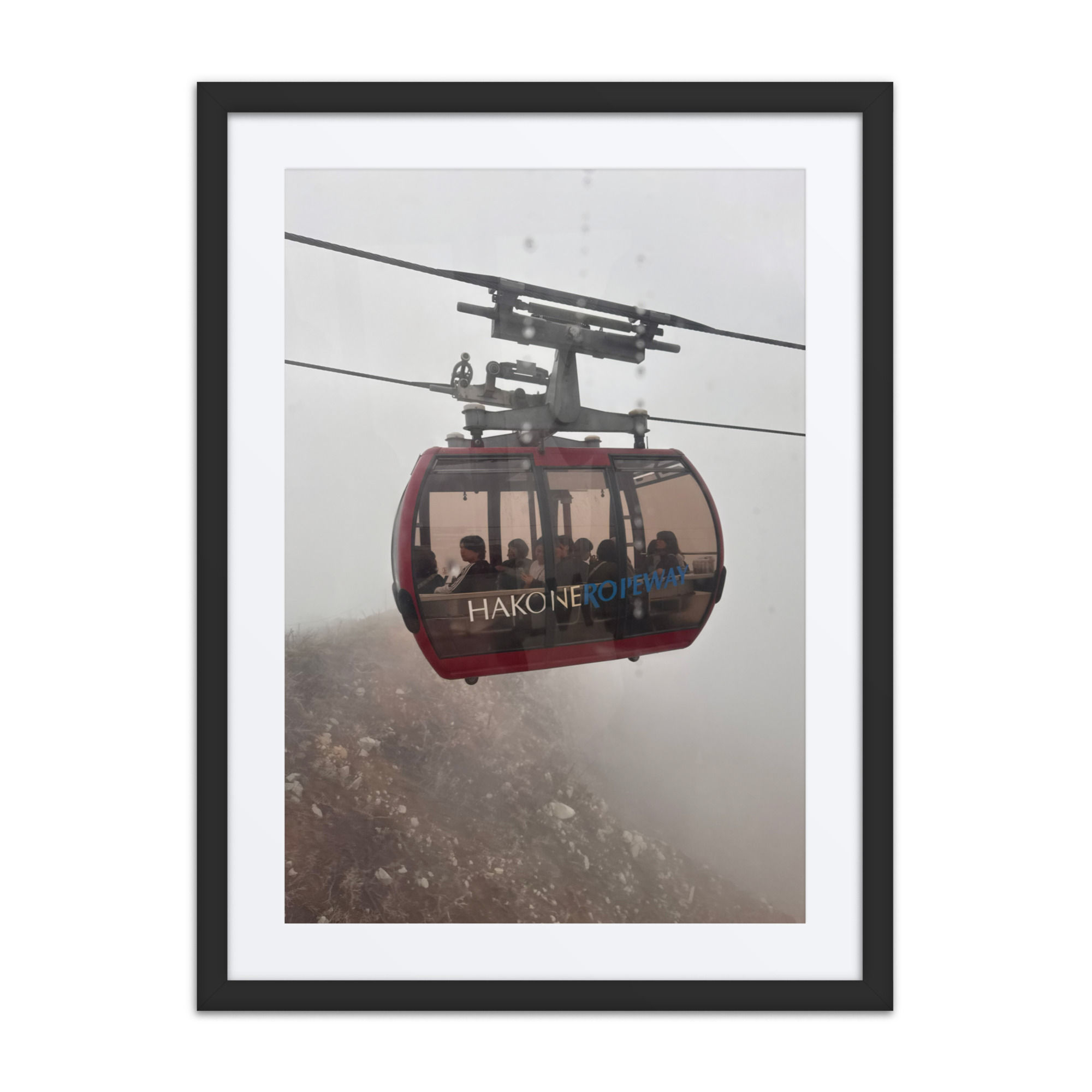 Framed Fine Art Photograph: Hakone Ropeway in Mountain Mist