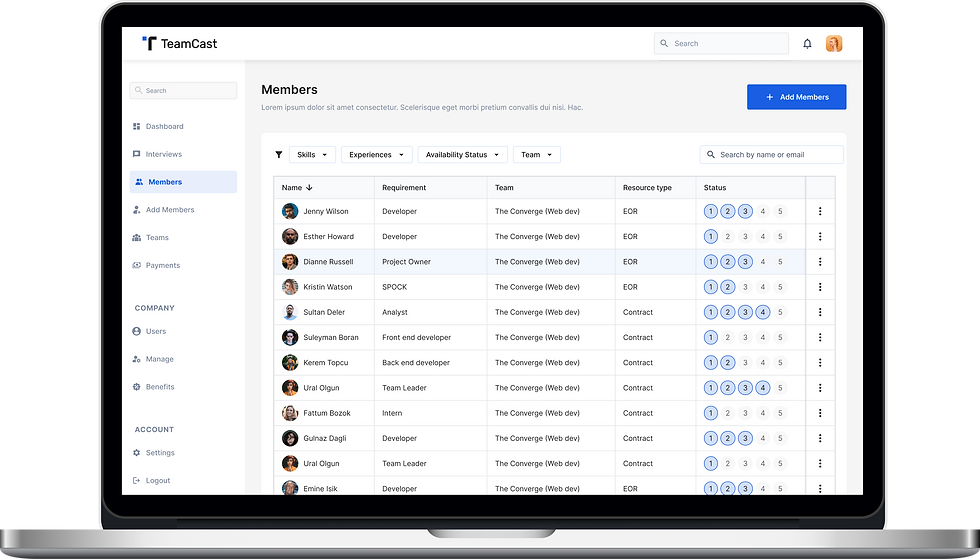 TeamCast | Best platform to construct, hire, manage, and pay remote teams