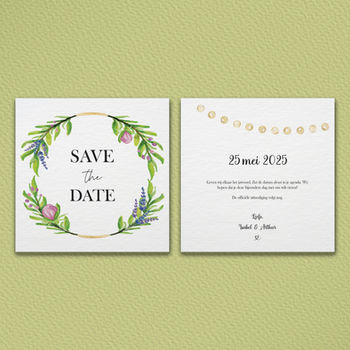 Waterverf illustratie voor Geboortekaart Trouwkaart Save the Date