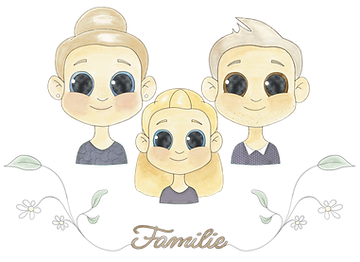 Illustratie gezin waterverf