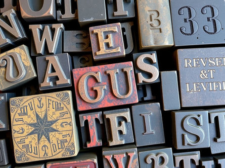 Font Psychology: Old print type blocks from a print factory collected together to make an arty shot.