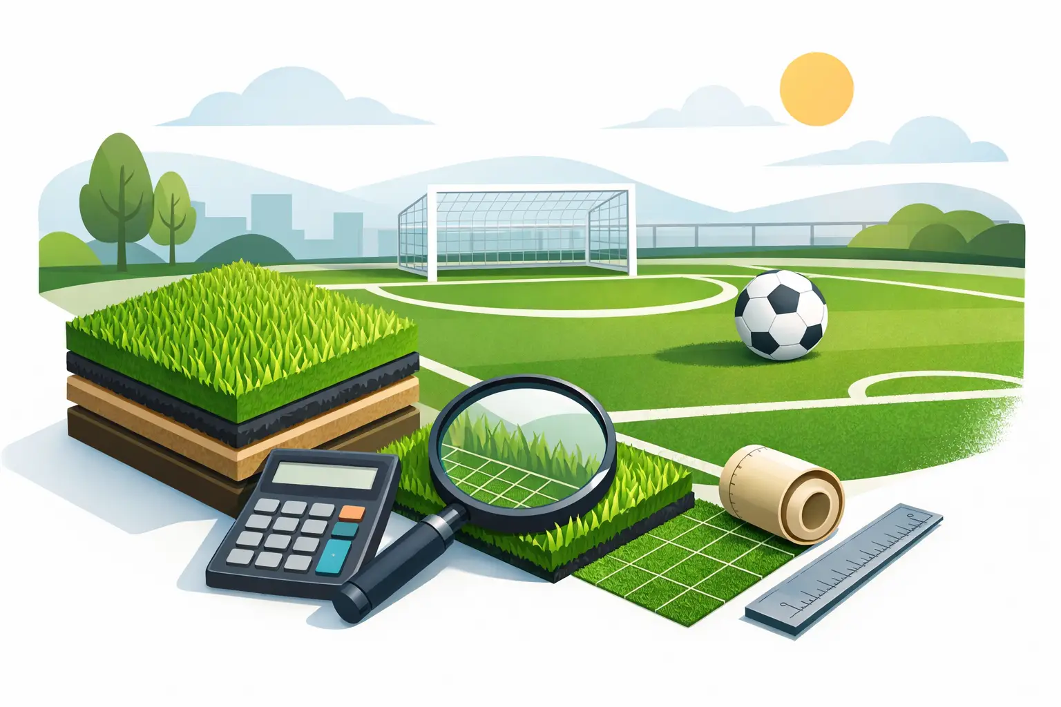 Grama sintética esportiva: preço por m2