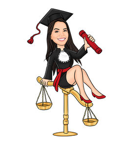 caricatura para formatura em direito