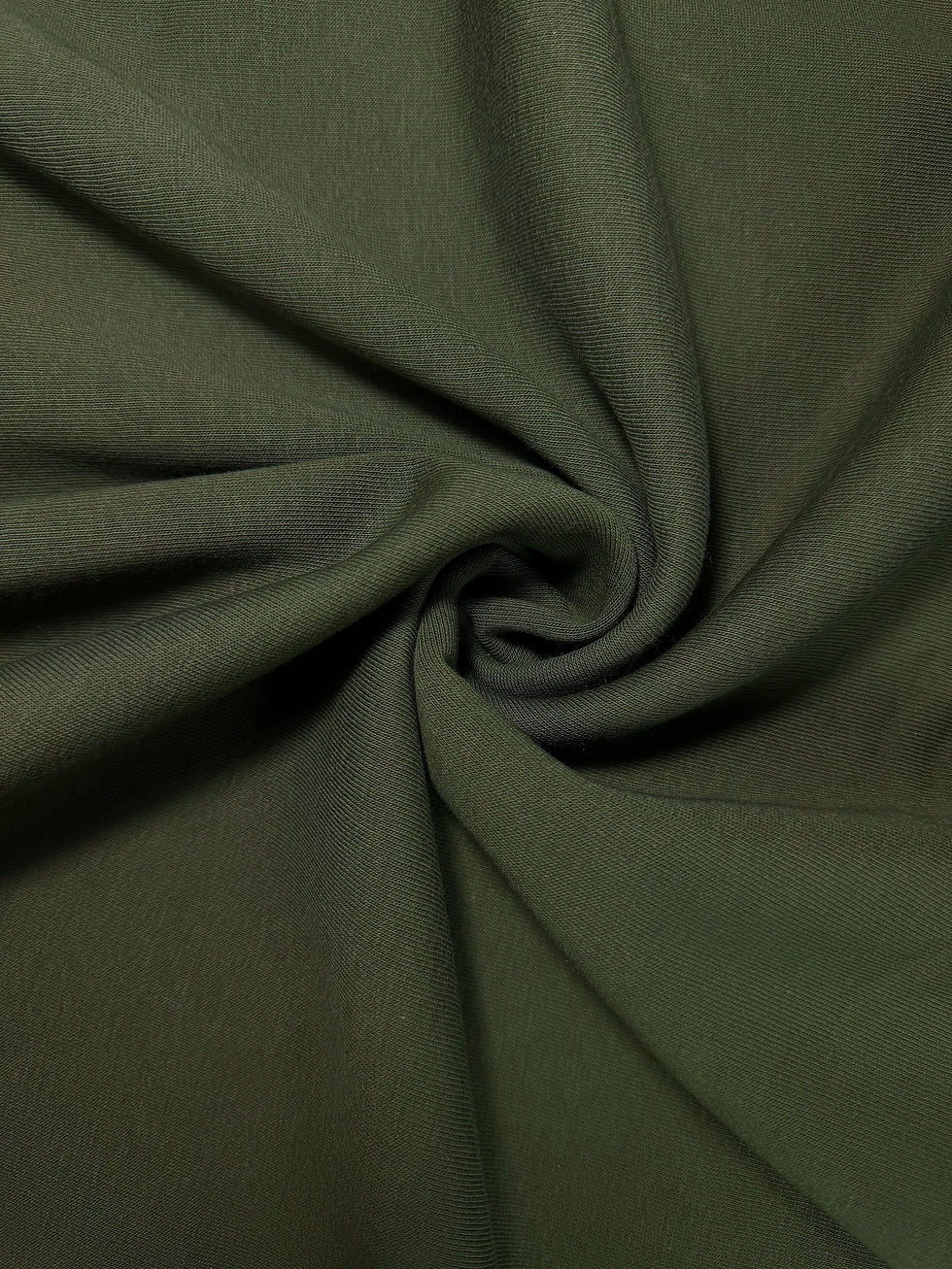 Прев'ю: Тринитка пен'є з начосом_Хакі_310 г/м2 - вигляд тканини у драпіруванні
