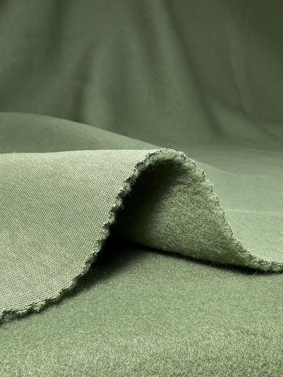 Тринитка пен'є з начосом_Оливковий_310 г/м2 для пошиття комфортного одягу