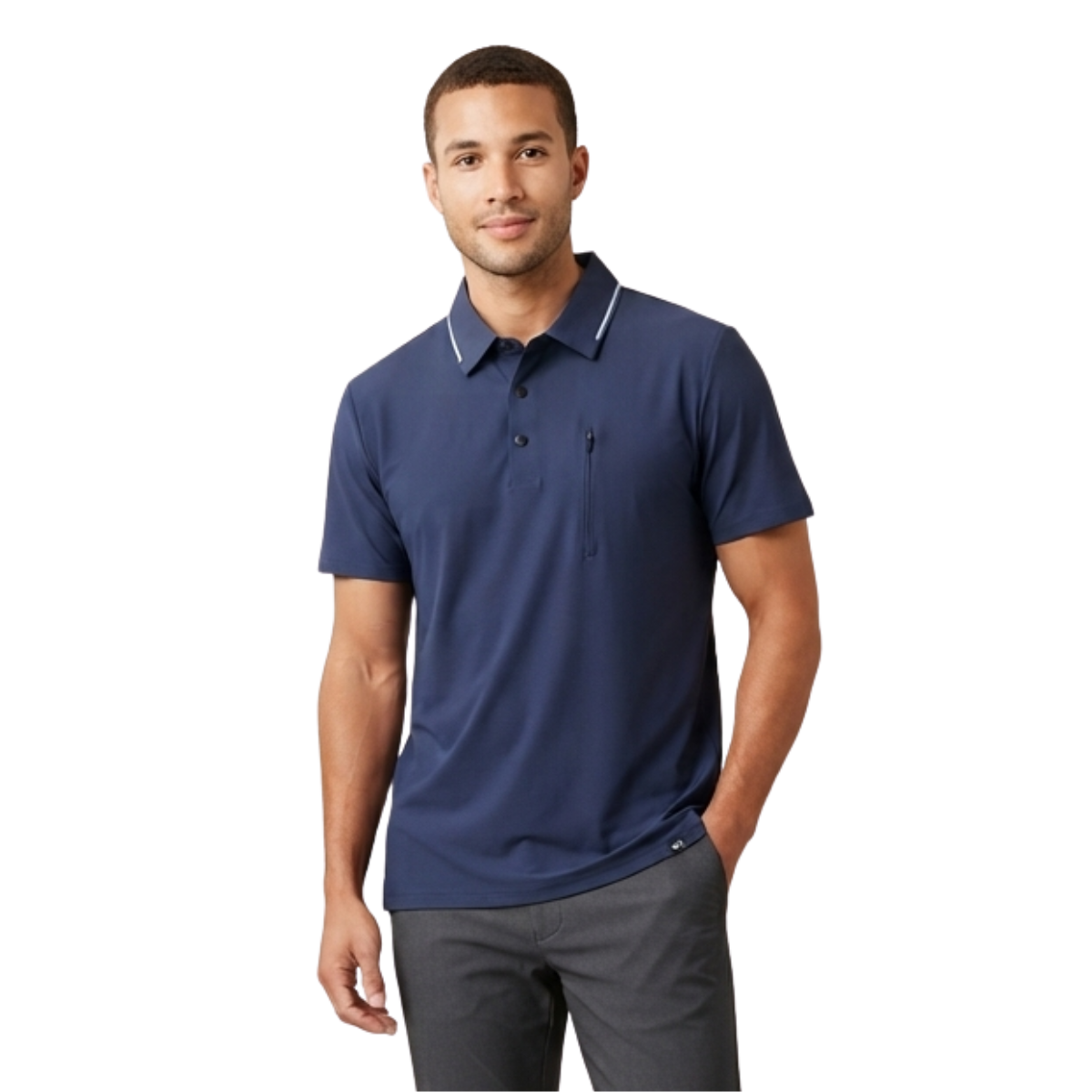 Playera tipo polo ligera azul marino