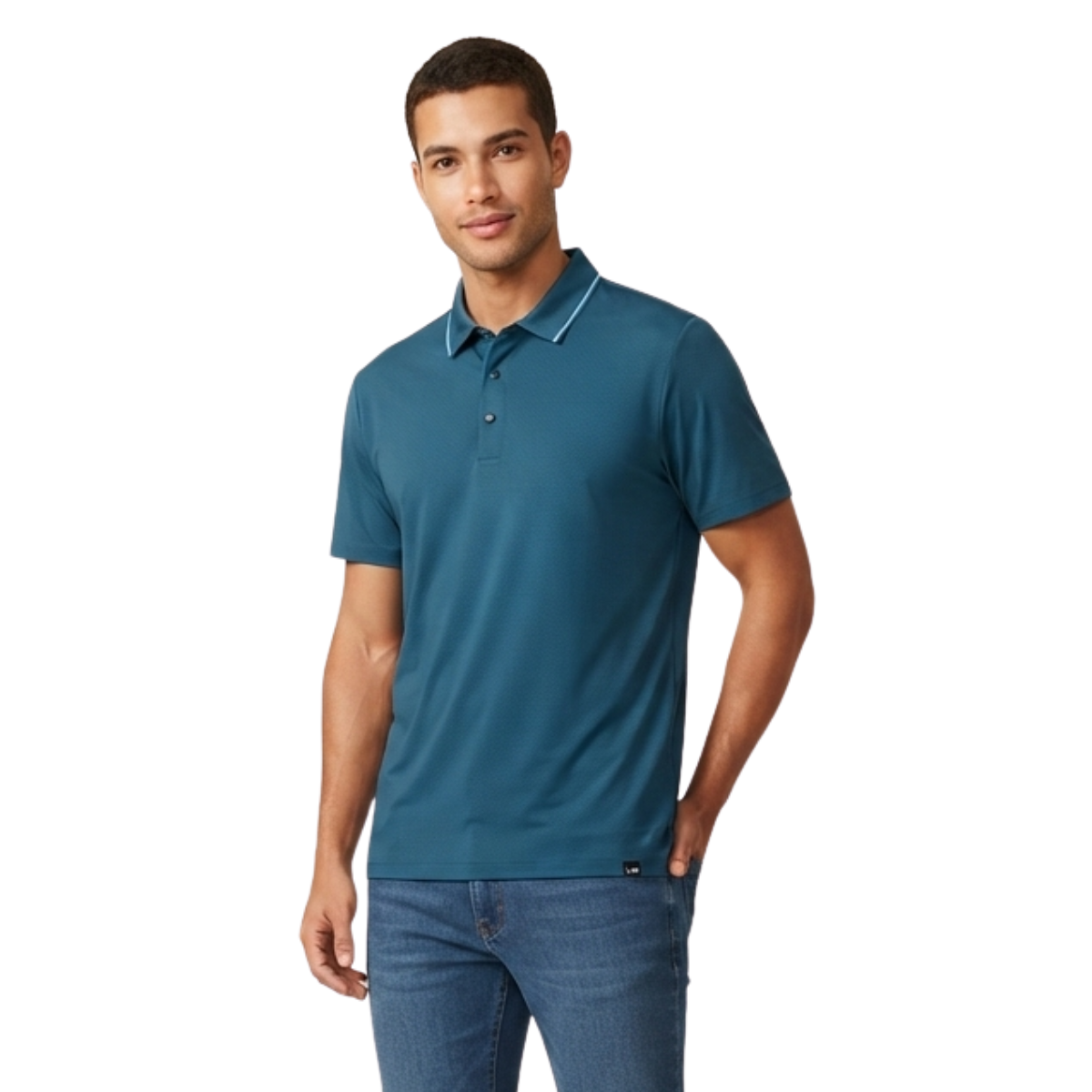 Playera tipo polo ligera fresca manga corta