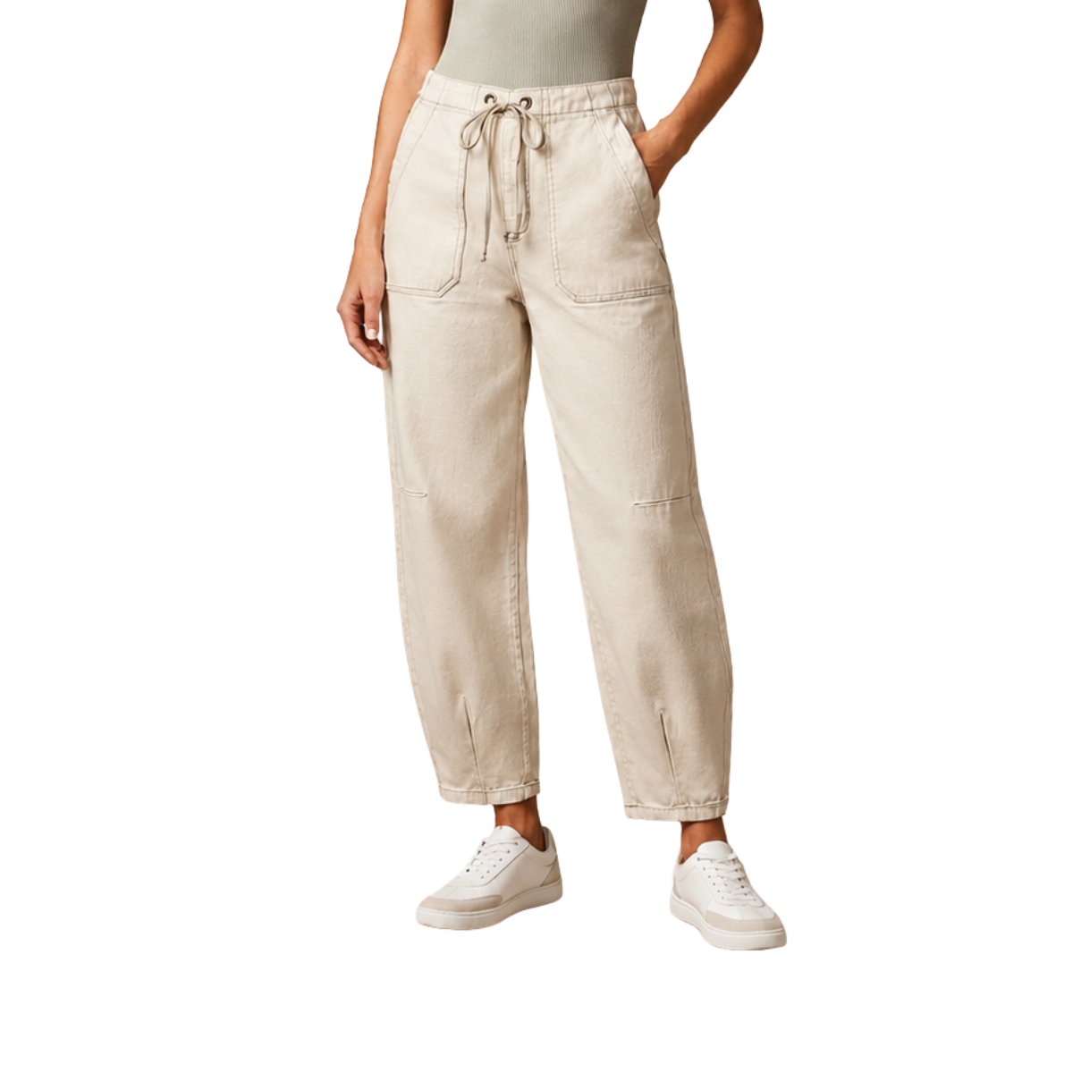 Pantalón jeans barrel mujer