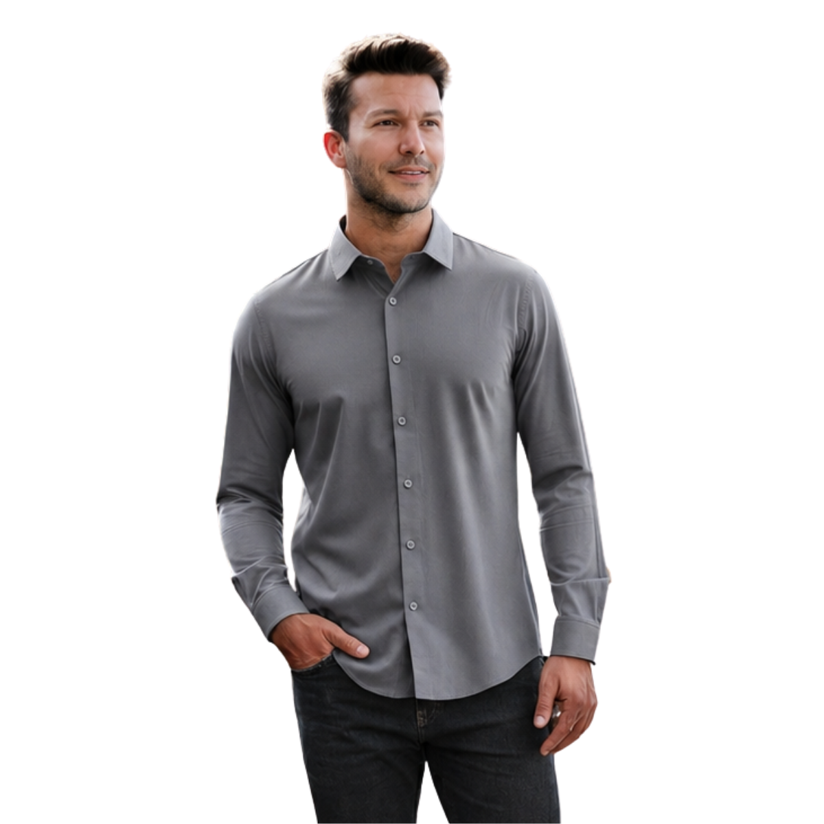 Camisa manga larga transpirable Gris