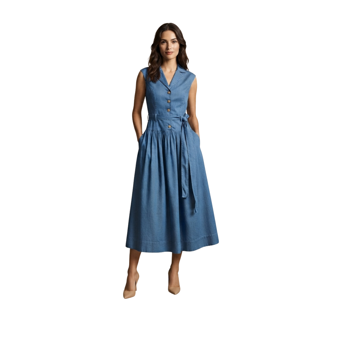 Vestido Denim con cinturón
