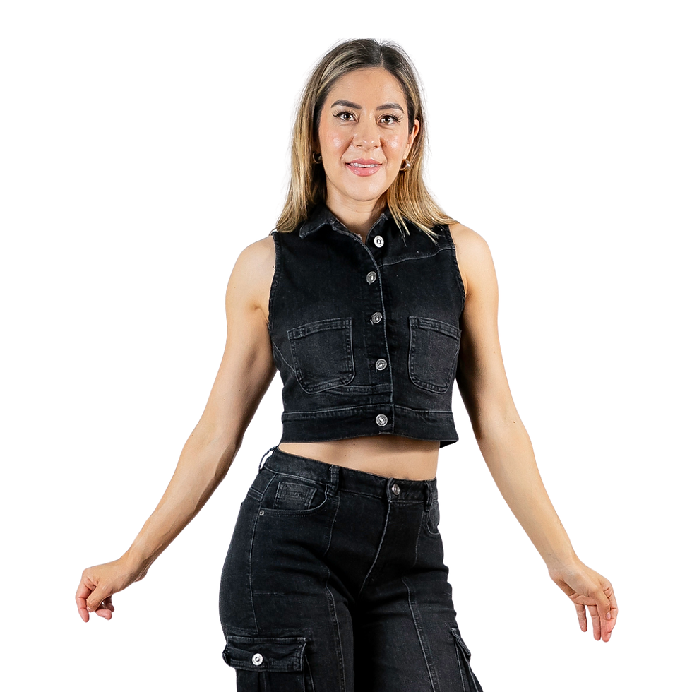 Chaleco mezclilla negro