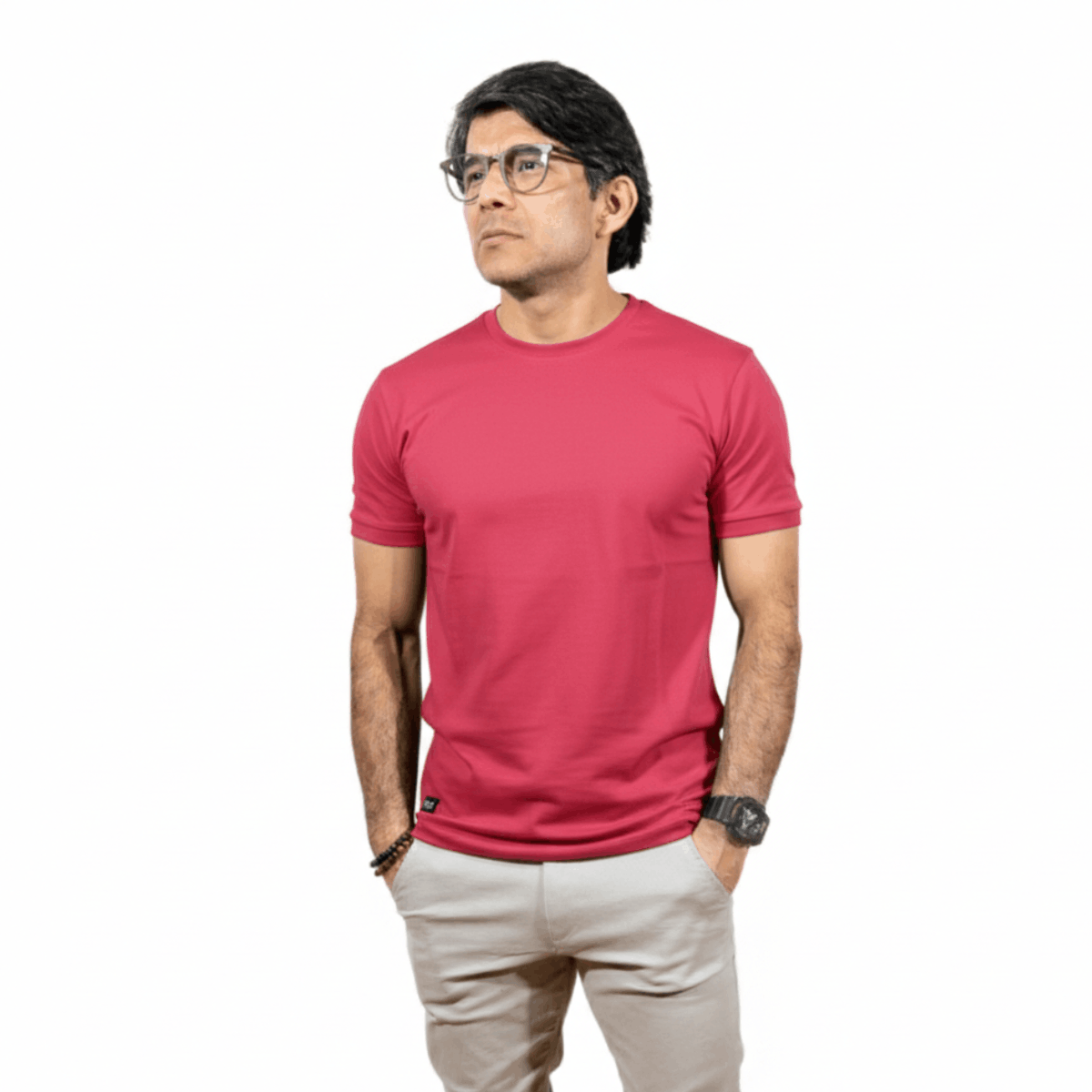 Playera cuello circular pique